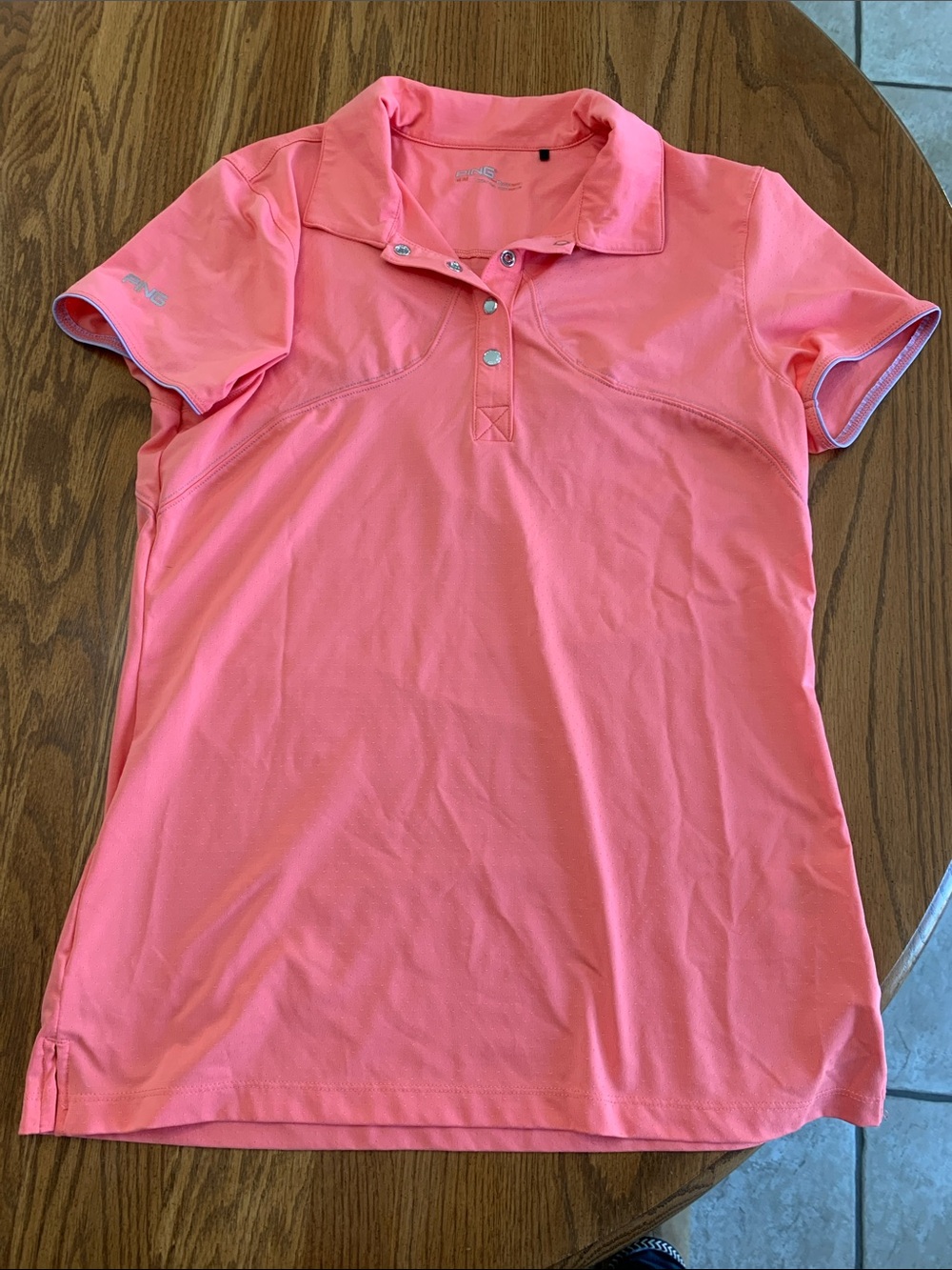 Ping Women’s Golf Coral Pink Short Sleeve Polo Top